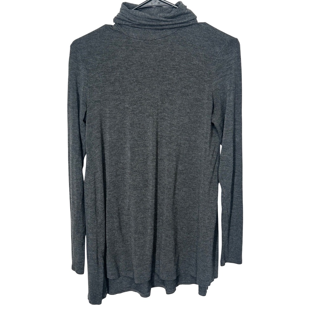 Mossimo Dark Gray‎ Flowy Long-Sleeved Turtleneck Blouse Women's Size XS - Picture 2 of 5